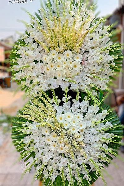 تاج گل تسلیت ارزان و شیک دو طبقه ای کد( taj-36)