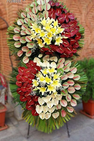 تاج گل تبریک عروسی اروپایی دو طبقه کد( taj-45)